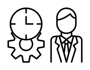 Time management, clock, concentrate, man, management, time icon. Element of time management icon. Thin line icon for website design and development, app development. Premium icon