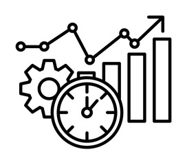 Time management, analysis, analytic, data, efficiency, information icon. Element of time management icon. Thin line icon for website design and development, app development