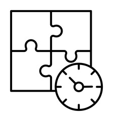 Time management, puzzle, clock, hour, time icon. Element of time management icon. Thin line icon for website design and development, app development. Premium icon