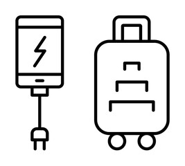 Smartphone, charge, travel icon. Simple line, outline elements of tourism for ui and ux, website or mobile application
