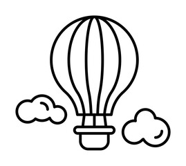Hot air balloon, travel icon. Simple line, outline elements of tourism for ui and ux, website or mobile application