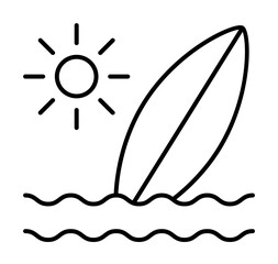 Surfing, travel, sun icon. Simple line, outline elements of tourism for ui and ux, website or mobile application