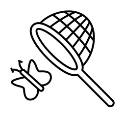 Butterfly catcher, travel icon. Simple line, outline elements of tourism for ui and ux, website or mobile application