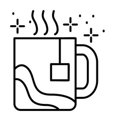 Cup tea icon. Simple line, outline of winter vacation icons for ui and ux, website or mobile application