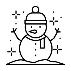 Snowman icon. Simple line, outline of winter vacation icons for ui and ux, website or mobile application