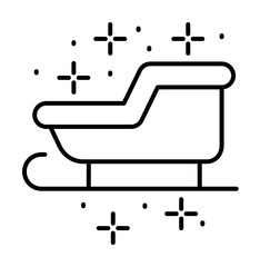 Sleigh winter icon. Simple line, outline of winter vacation icons for ui and ux, website or mobile application