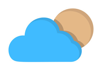 Cloud moon icon. Simple line, outline of two color weather icons for ui and ux, website or mobile application