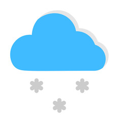 Cloud snow snowflakes icon. Simple line, outline of two color weather icons for ui and ux, website or mobile application