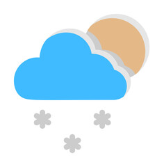 Cloud moon snow snowflakes icon. Simple line, outline of two color weather icons for ui and ux, website or mobile application