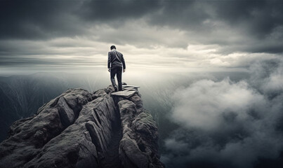  AI generated, Fighting the Darkness Within,  A Desperate Man's Struggle with Suicide and Mental Health.