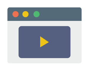Browser, web site, video icon. Simple color elements of internet explorer icons for ui and ux, website or mobile application