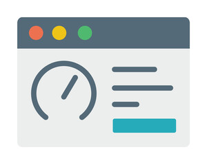 Browser, web site, speedometer icon. Simple color elements of internet explorer icons for ui and ux, website or mobile application