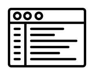 Browser, web site, text icon. Simple line, outline elements of internet explorer icons for ui and ux, website or mobile application