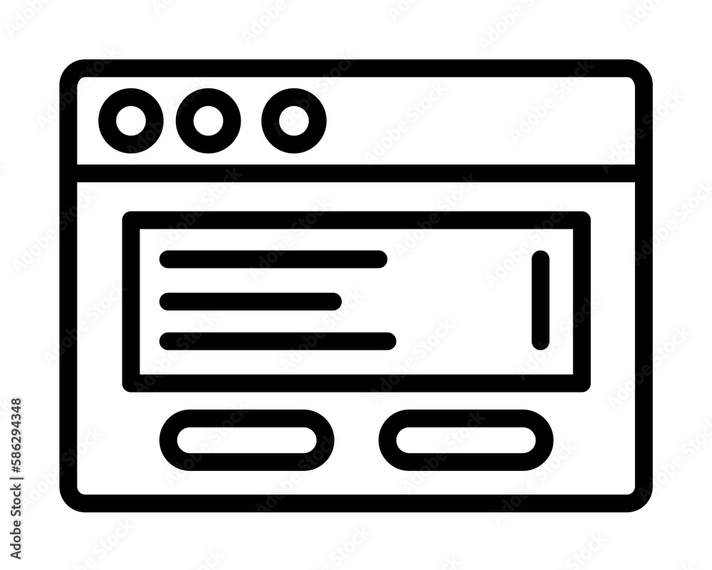 Poster browser, web site, document icon. simple line, outline elements of internet explorer icons for ui an