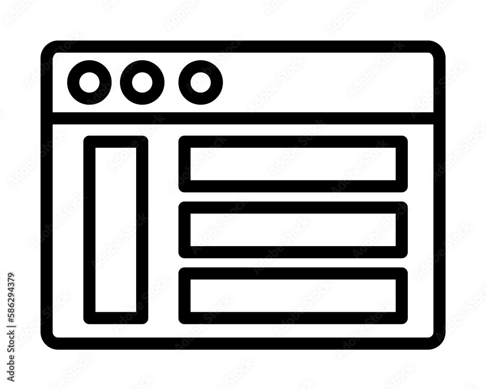 Poster browser, web site, icon. simple line, outline elements of internet explorer icons for ui and ux, web