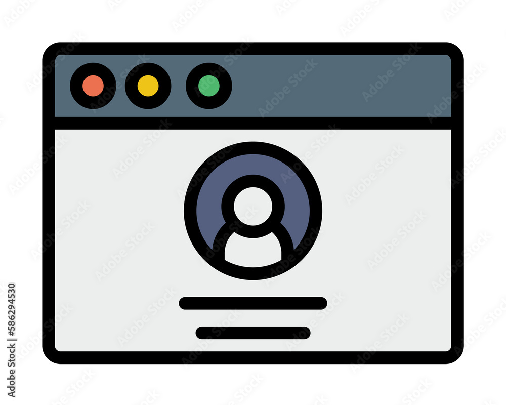 Poster browser, web site, user icon. simple color with outline elements of internet explorer icons for ui a