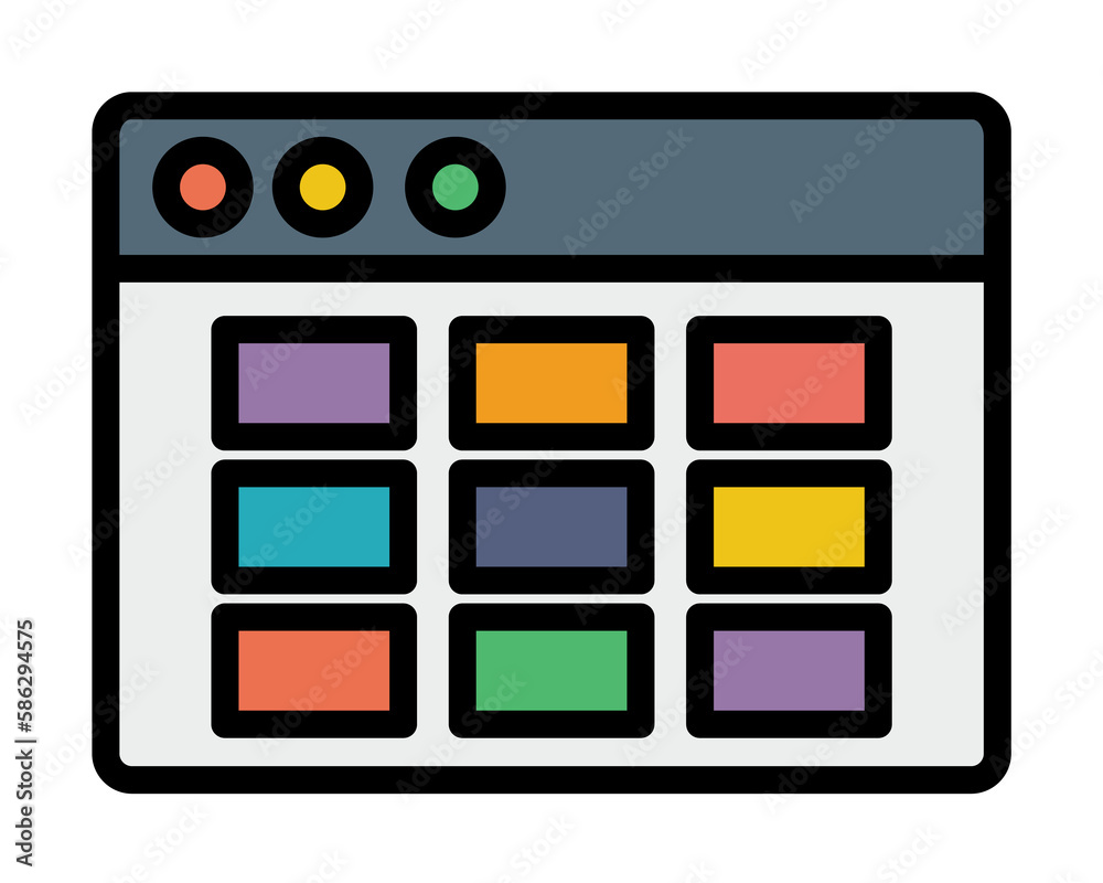 Poster browser, web site, pictures icon. simple color with outline elements of internet explorer icons for 