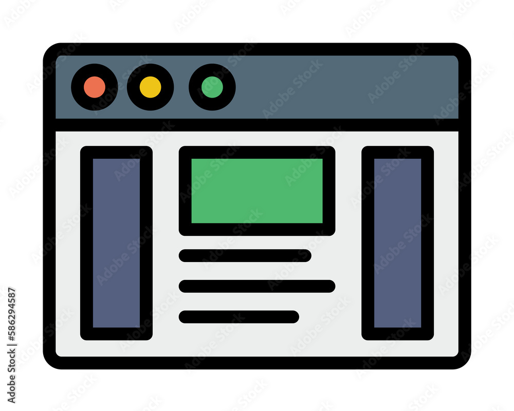 Poster browser, web site, news icon. simple color with outline elements of internet explorer icons for ui a