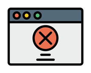 Browser, web site, check mark, prohibit icon. Simple color with outline elements of internet explorer icons for ui and ux, website or mobile application