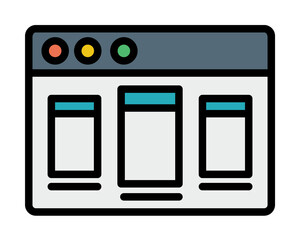 Browser, web site, interface icon. Simple color with outline elements of internet explorer icons for ui and ux, website or mobile application