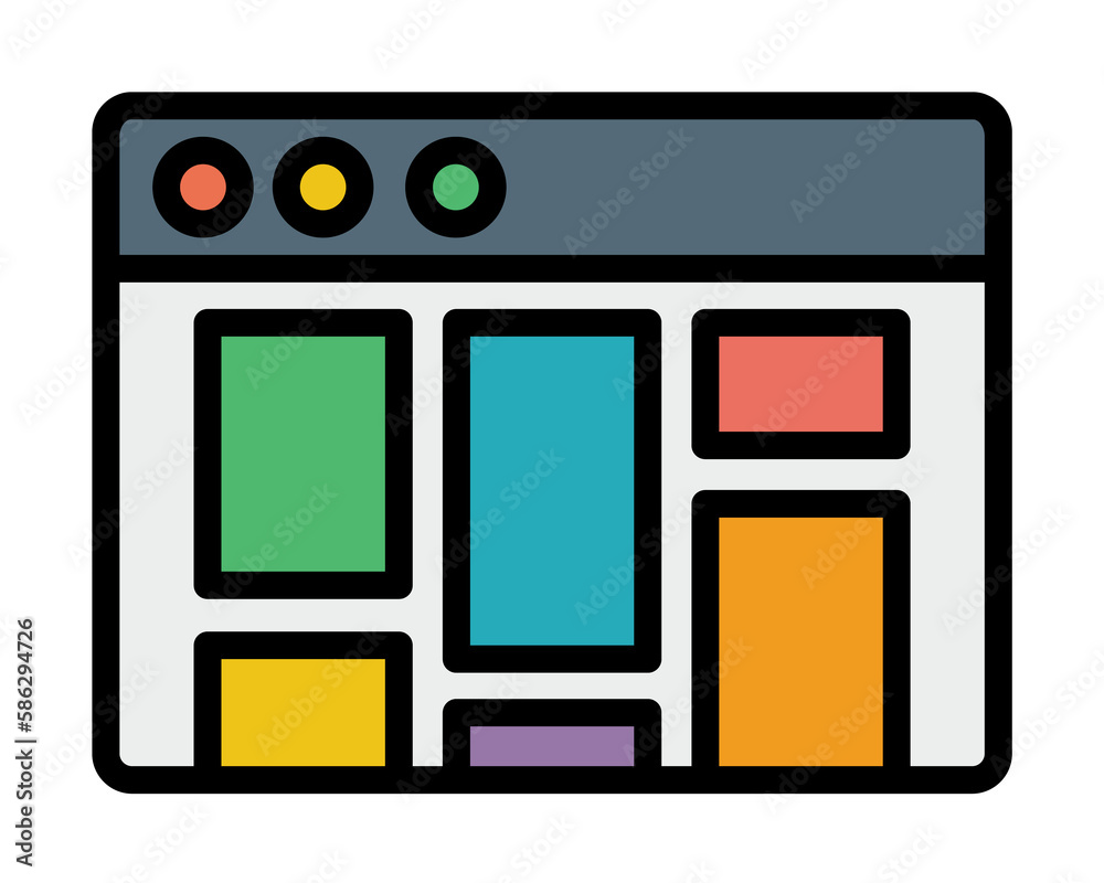 Poster browser, web site, news icon. simple color with outline elements of internet explorer icons for ui a