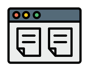 Browser, web site, files icon. Simple color with outline elements of internet explorer icons for ui and ux, website or mobile application