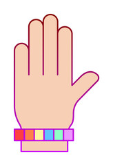 Hand, pride day icon. Element of color world pride day icon. Premium quality graphic design icon. Signs and symbols collection icon