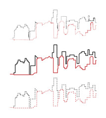 Obraz premium City scape handdraw and line