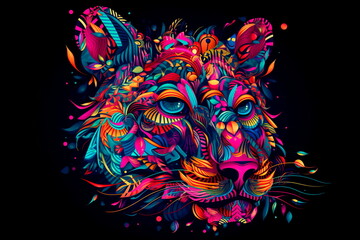 Cartoon style animal  for printing card featuring Generative AI