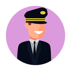 colored avatar of pilot icon. Element of colored people profession icon for mobile concept and web apps. Detailed colored avatar of pilot icon can be used for web and mobile