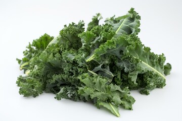Kale on a white background Generative AI