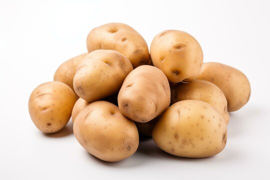 Potatoes on a white background Generative AI
