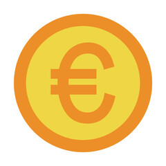 Obraz premium euro coin colored icon. Element of bankings for mobile concept and web apps. Detailed euro coin colored icon can be used for web and mobile. Premium icon