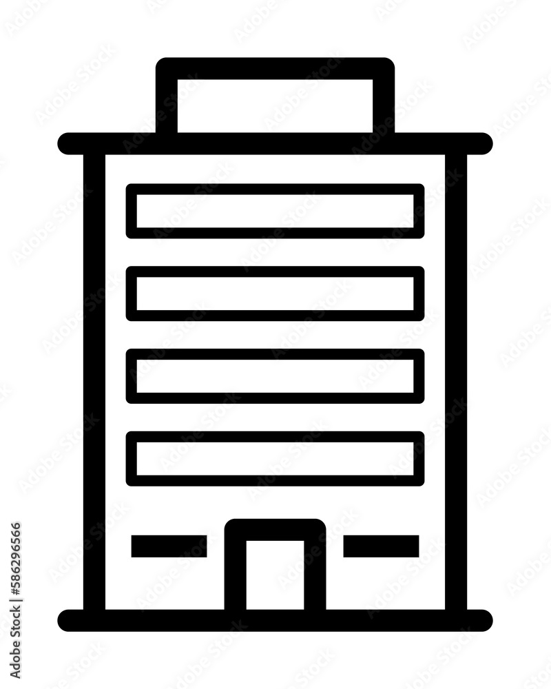 Poster office building icon. element of building icon for mobile concept and web apps. detailed office buil