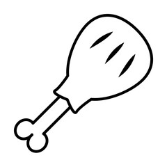 chicken leg icon. Element of travel icon for mobile concept and web apps. Thin line chicken leg icon can be used for web and mobile. Premium icon