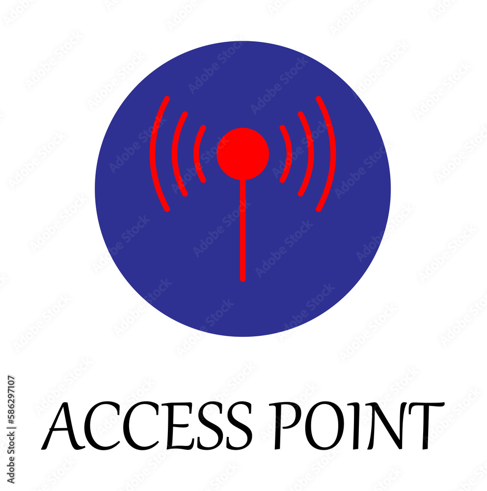 Aufkleber colored access point icon. element of web icon for mobile concept and web apps. detailed colored acc