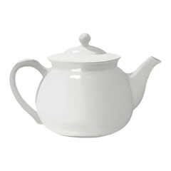 White Ceramic Teapot Isolated Hand Drawn Painting Illustration
