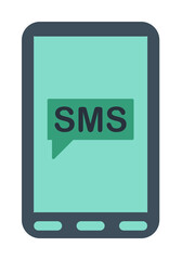 message on the smart phone icon. Element of web icon for mobile concept and web apps. Colored isolated message on the smart phone icon can be used for web and mobile. Premium icon