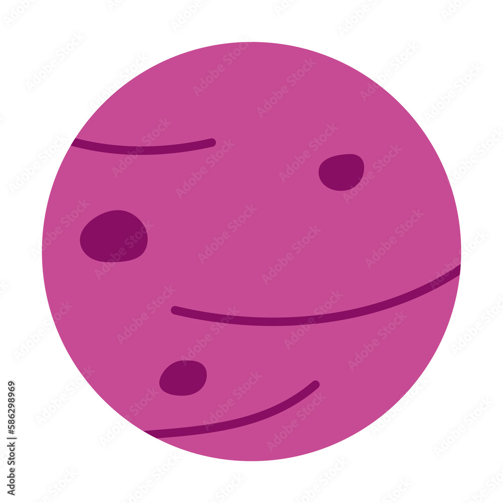 Poster red planet colored icon. element of web icon for mobile concept and web apps. colored isolated red p