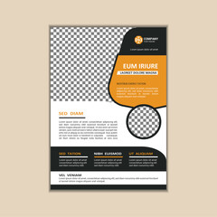 Vector corporate business flyer design template, simple and clean a4 size with bleed.