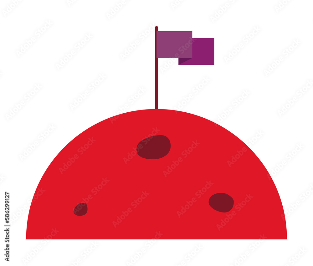 Poster flag on the moon colored icon. element of web icon for mobile concept and web apps. colored isolated