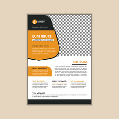 Vector corporate business flyer design template, simple and clean a4 size with bleed.