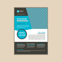 Vector corporate business flyer design template, simple and clean a4 size with bleed.