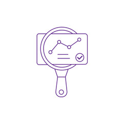 data quality assessment or study case thin line icon. concept of fraud search or accounting plan symbol. stroke art trend modern paperwork logotype graphic web linear market design isolated on white