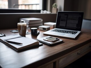 laptop on table Clean Workspace