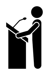 a speech from the rostrum icon. Element of conversation icon for mobile concept and web apps. Isolated a speech from the rostrum icon can be used for web and mobile