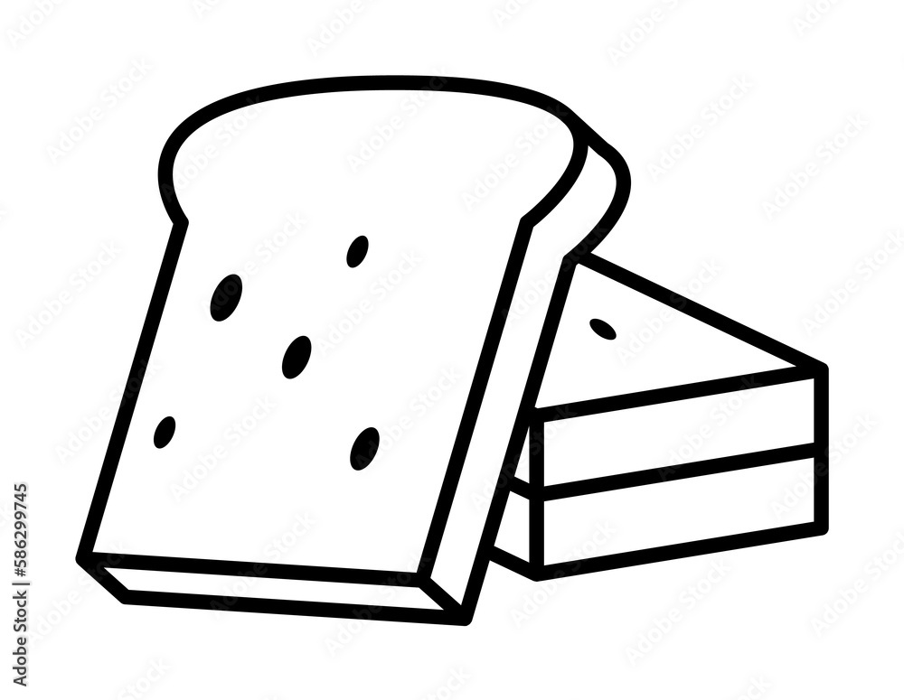 Poster sliced bread icon. element of food icon for mobile concept and web apps. thin line sliced bread icon