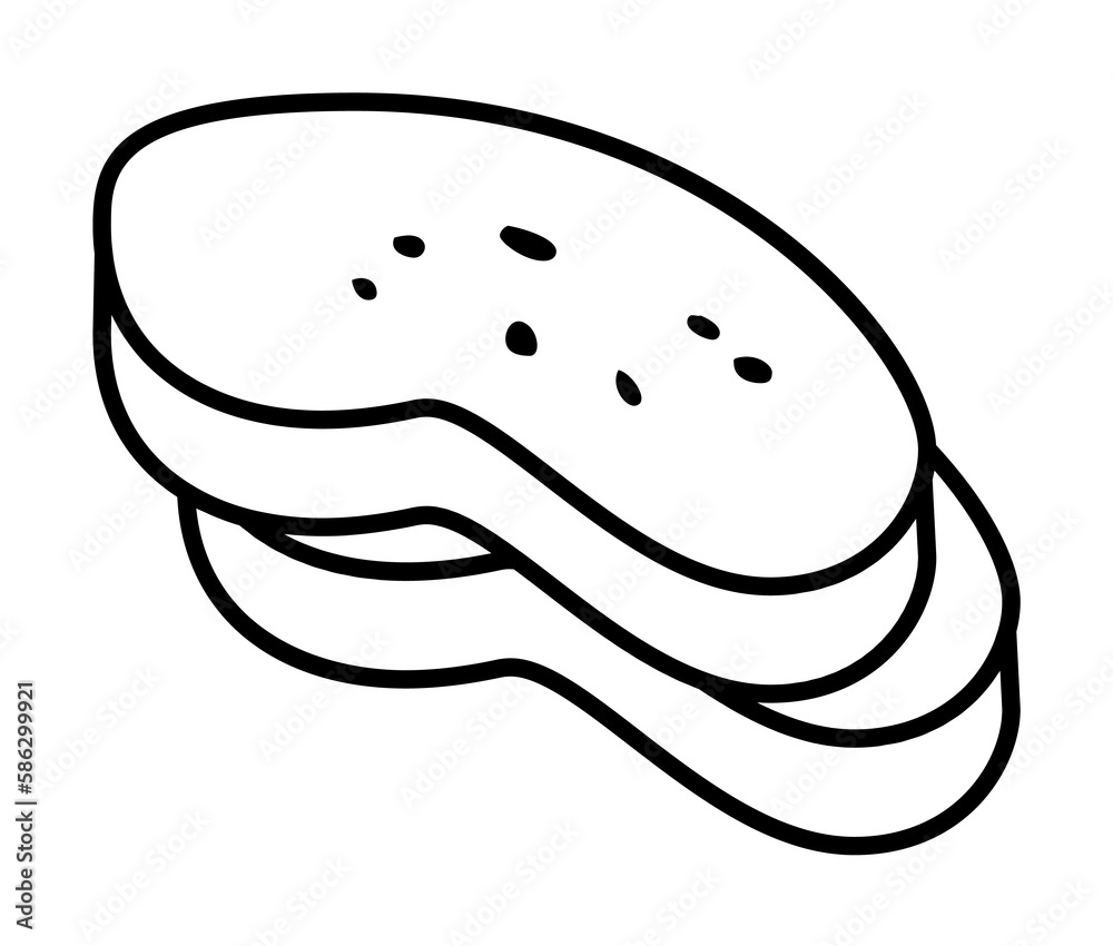 Poster sliced bread icon. element of food icon for mobile concept and web apps. thin line sliced bread icon