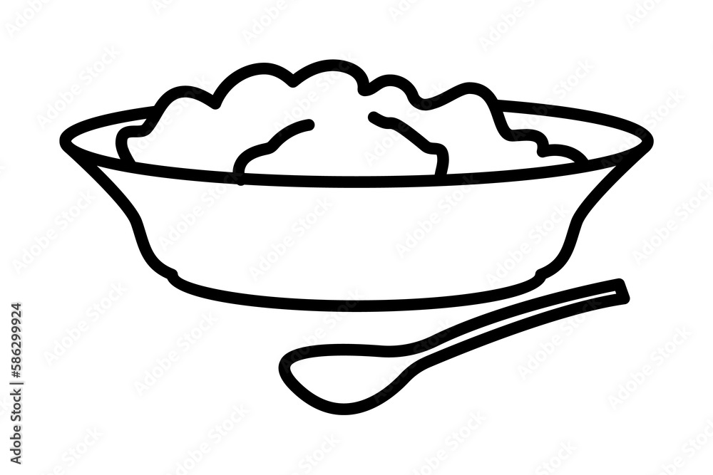 Poster puree plates icon. element of food icon for mobile concept and web apps. thin line puree plates icon