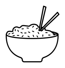 rice in a plate icon. Element of food icon for mobile concept and web apps. Thin line rice in a plate icon can be used for web and mobile